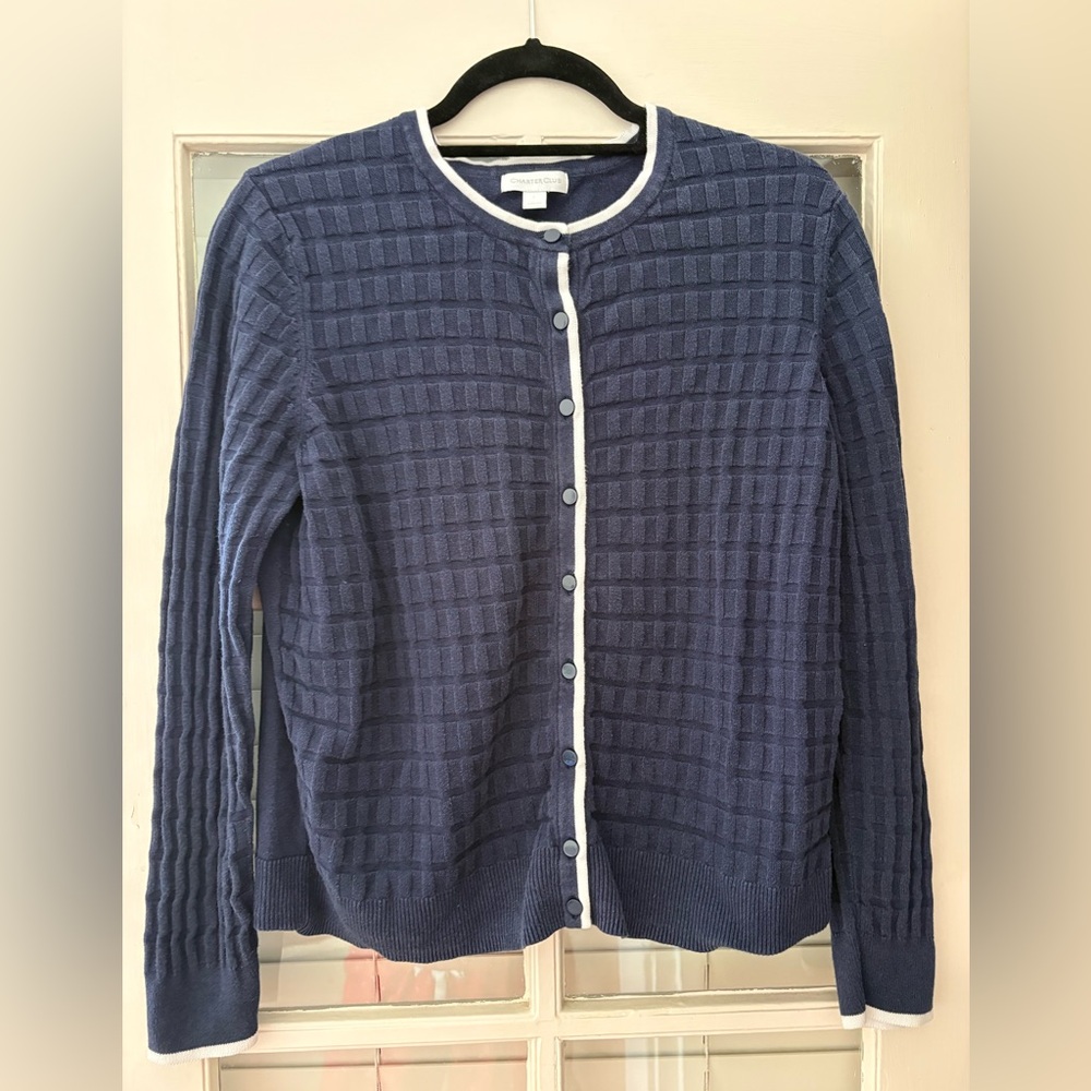 charter club navy cardigan